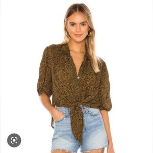 Free People Celia Tie-Front Blouse Size Small